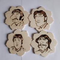 4 Sottobicchieri caricature Beatles 