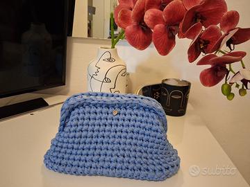 borsa clutch fatta a mano,pochette ad uncinetto