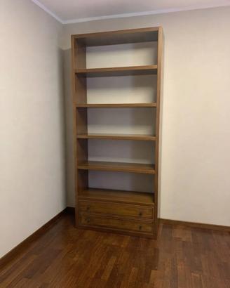 Libreria in legno, tinta noce