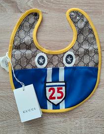 Bavaglino Gucci Baby  blu e giallo con cartellino