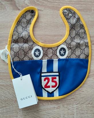 Bavaglino Gucci Baby  blu e giallo con cartellino