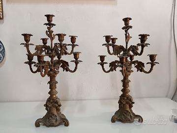 Candelabri fine 800 in bronzo 