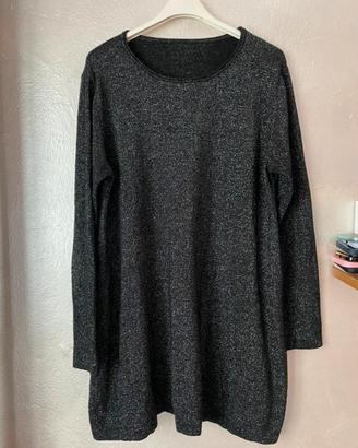 Maglione lungo con brillantini donna