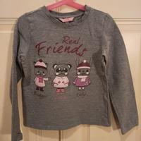 🎄🎀Maglia Natalizia "Real Friends" Panda  6-7 Y
