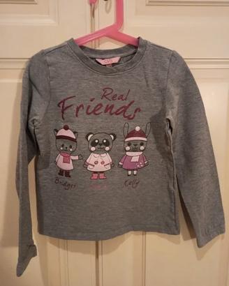 🎄🎀Maglia Natalizia "Real Friends" Panda  6-7 Y