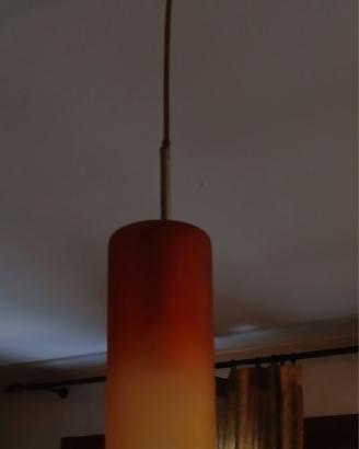 lampadario singolo arancione rosso