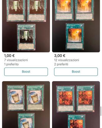 Carte varie yugioh ( prezzi in foto )