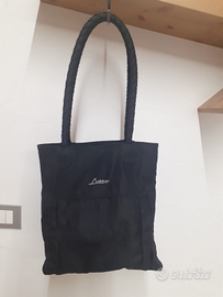 Borsa Shopping "Lotto" nera in tessuto