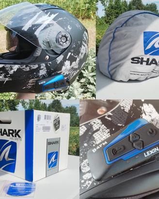 Casco moto SHARK tg S + interfono B4FM LEXIN
