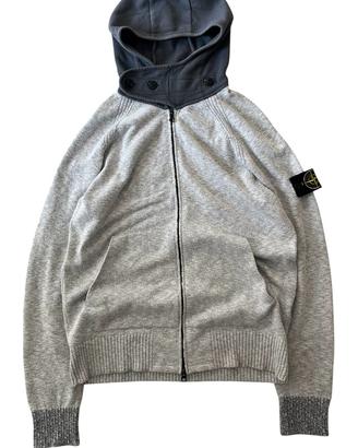 Stone Island Full zip Ninja Hoodie light gray Knit