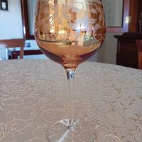 calice vetro  decorato oro