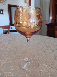 calice vetro  decorato oro