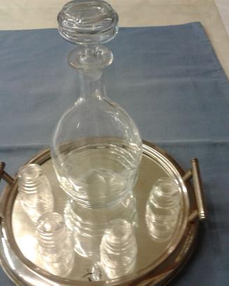 Bottiglia ANTICA con 4 bicchierini e vassoio