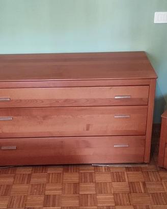 Cassettiera e comodini vero legno