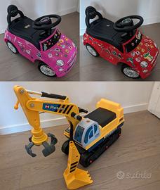 Fiat 500 ed escavatore giocattolo