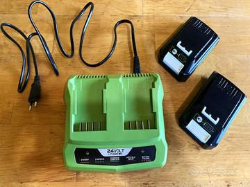 Greenworks Kit compatibile 2 batterie caricatore