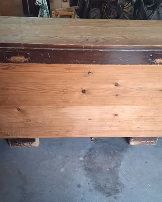 Baule antico in legno massello di abete anni '30