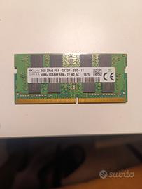 RAM 8 GB ddr4 per notebook.