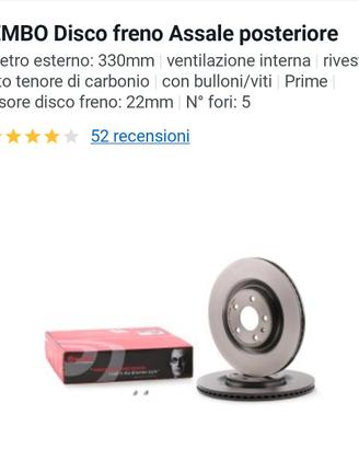Brembo Disco Freno Assale posteriore 