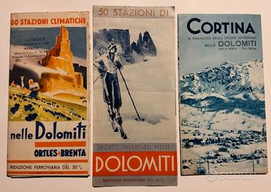 Cortina Dolomiti 3 Dépliant Anni 30 ben conservati