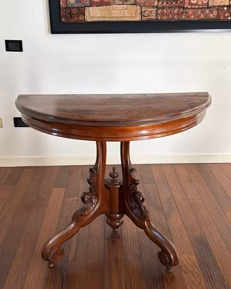 Tavolo/Console mezzaluna legno massello