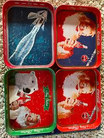 Lotto 4 Vassoi Coca-Cola Vintage Natalizi - ann 90