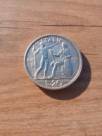 Moneta 20 Lire Littore - 1928