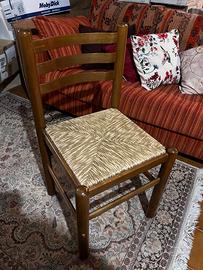 Lotto 6 sedie paglia rustiche
