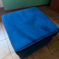 Pouf blu in tessuto
