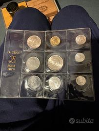 Divisionali anno 1970 Monete fdc comprese  1000£ e