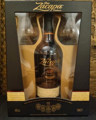 Rum Zapaca edizione speciale, box con due bicchie