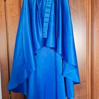 Gonna lunga e corta Rinascimento a vita alta blu