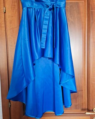 Gonna lunga e corta Rinascimento a vita alta blu