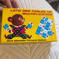 Gioco vintage loto des tables de multiplication