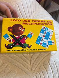 Gioco vintage loto des tables de multiplication