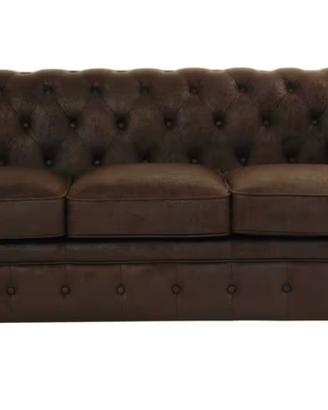 Divano chesterfield marrone tessuto