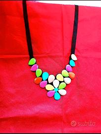 Collana fiori multicolor 