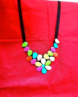Collana fiori multicolor 