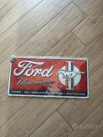 Cartello Vintage Pubblicità Ford Mustang 25x50 in