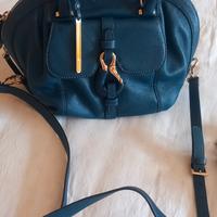 Borsa di pelle con manico e tracolla nuova firmata