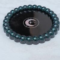 Elegante Vassoio Rotondo in Resina Nero con Glitte