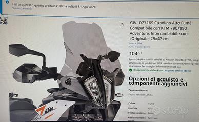 Cupolino Givi fumé per KTM Adventure