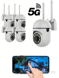 4x Telecamere Sicurezza Notturna WiFi 5G Intercom