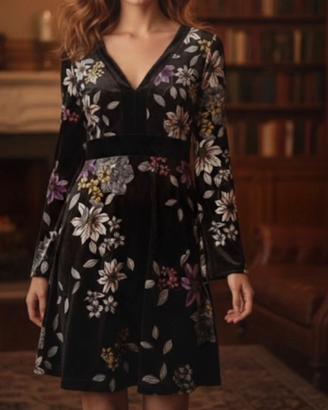 Vestito in velluto a fiori Talco stile Parigi