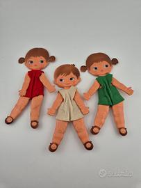 Set 3 bambole metti in tasca Vintage