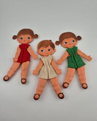 Set 3 bambole metti in tasca Vintage