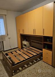 Camera Armadio a Ponte + Letto con Doghe Legno