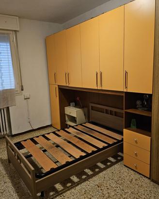 Camera Armadio a Ponte + Letto con Doghe Legno