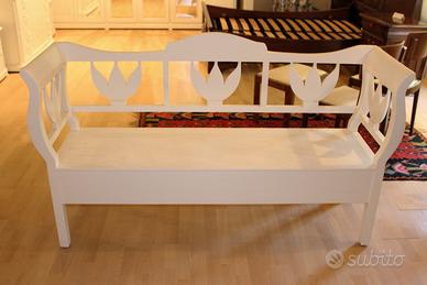 Panca bianca in pioppo