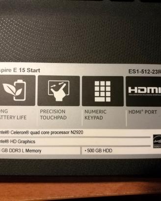 Acer Aspire E15 portatile per pezzi di ricambio